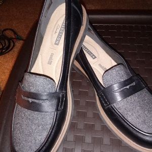 Black Leather & Teed Loafers by Clarks Brand
